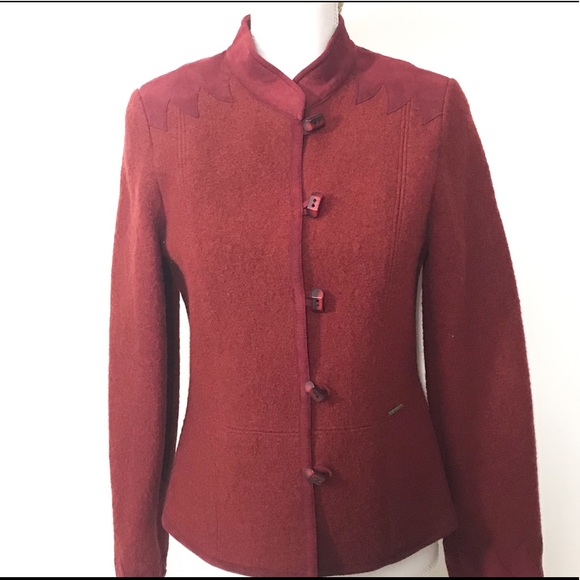 Geiger Tyrol Boiled Wool Jacket Suede Trim - Picture 8 of 8